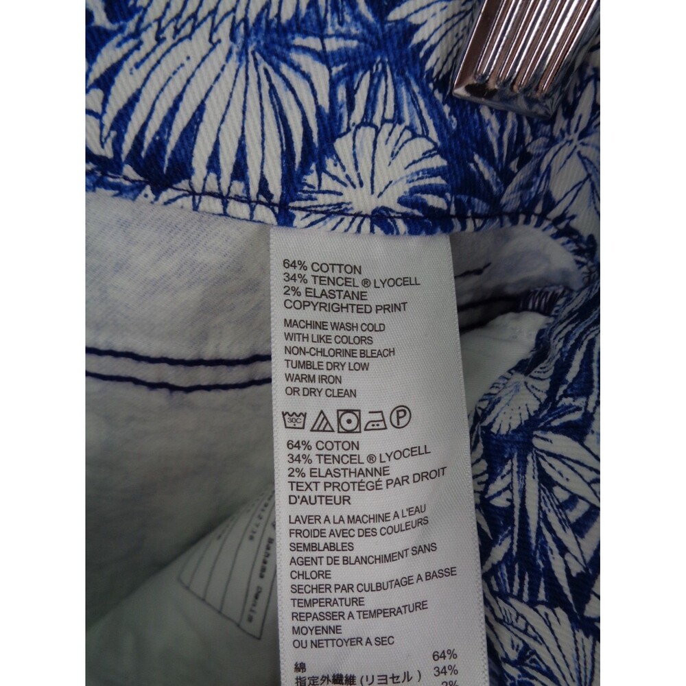Tommy Bahama Wall of Palms Denim Jean Skirt Size 2 Floral Coastal Tropical - Picture 9 of 10